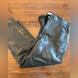 Abercrombie & Fitch the ankle straight ultra high rise vegan leather pants